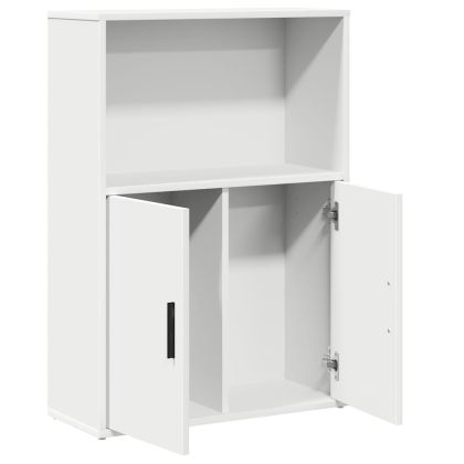 Шкаф за книги бял 60x24x85 cm Инженерна дървесина