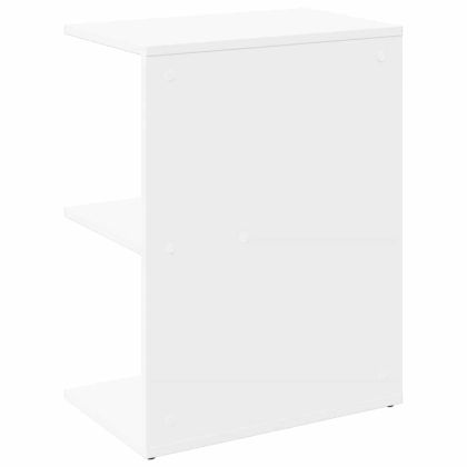 vidaXLL Нощна масичка бяла 46,5x29x61 cm Инженерна дървесина