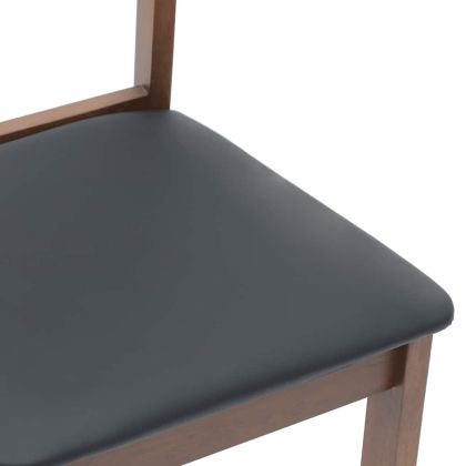 Трапезни столове с възглавници 2бр Кафяв масивна дървесина гума