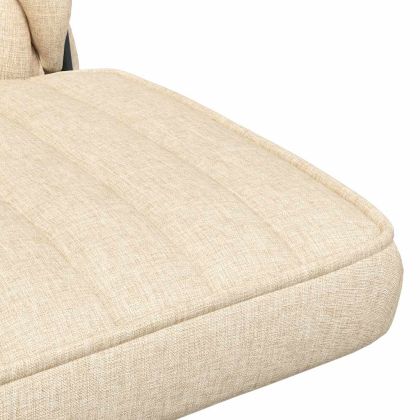 Въртящ се офис стол, кремав, текстил