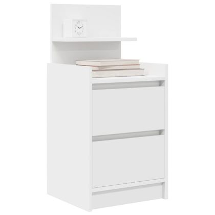 Нощни шкафчета с 2 чекмеджета 2 бр., бяло 38x34x80 см