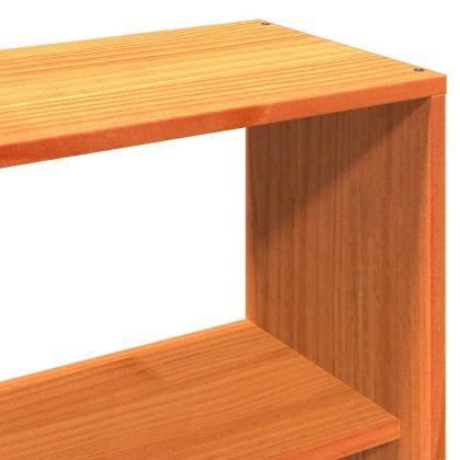 Легло с етажерка за книги, без матрак, 140x190 см, дърво масив