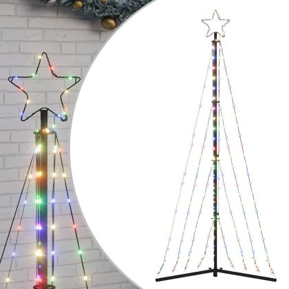 LED коледна елха 339 светодиода Цветни 187 см