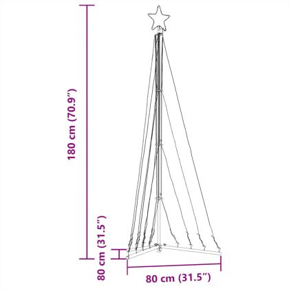LED коледна елха 339 светодиода Цветни 187 см