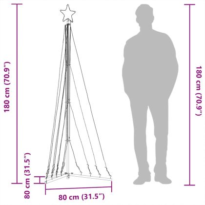 LED коледна елха 339 светодиода Цветни 187 см