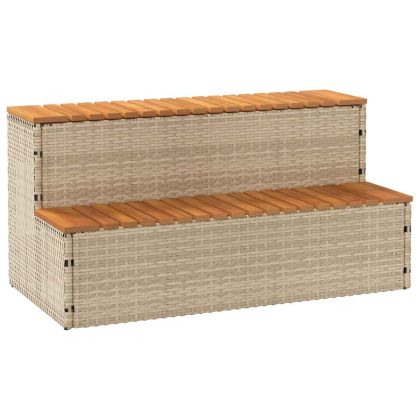 Стъпало за джакузи Beige 100x50x50,5 cm Поли ратан