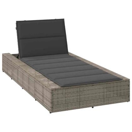 Шезлонг с плаваща възглавница Grey Poly Rattan