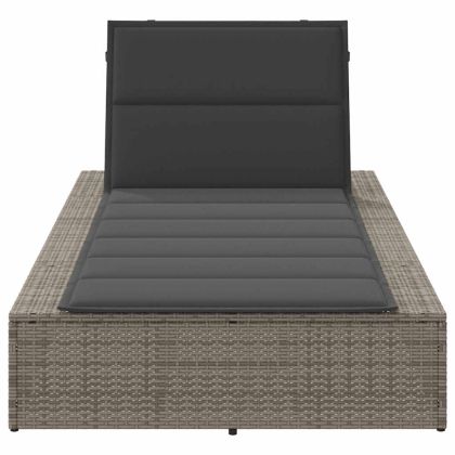 Шезлонг с плаваща възглавница Grey Poly Rattan