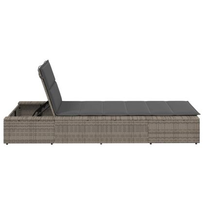 Шезлонг с плаваща възглавница Grey Poly Rattan
