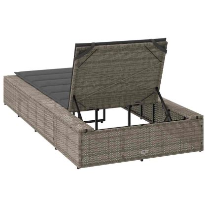 Шезлонг с плаваща възглавница Grey Poly Rattan