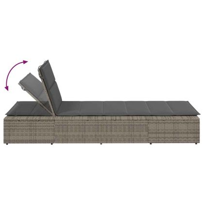 Шезлонг с плаваща възглавница Grey Poly Rattan