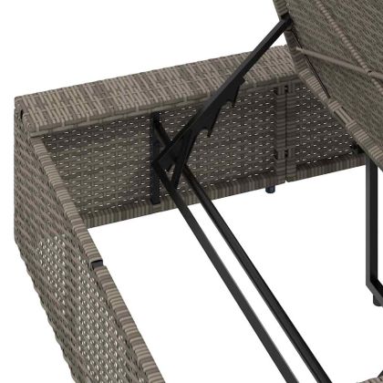 Шезлонг с плаваща възглавница Grey Poly Rattan