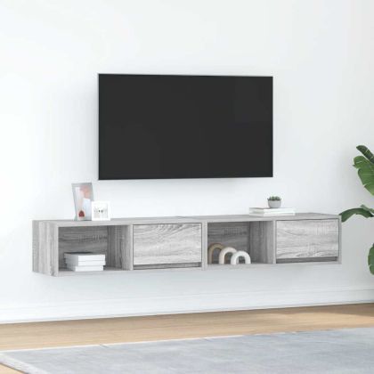 ТВ шкафове 2 бр Сив сонома 80x31x25,5 см инженерно дърво