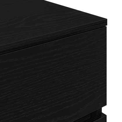 Нощно шкафче, черно, 39x35x65 см, инженерно дърво