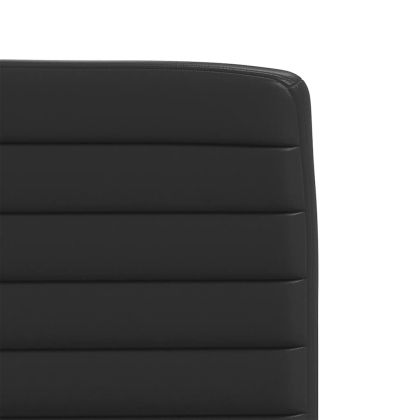 Tрапезни столове, 4 бр, черни, изкуствена кожа