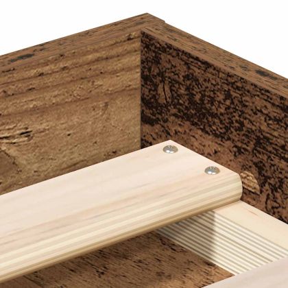 Рамка за легло без матрак старо дърво 100x200см инженерно дърво