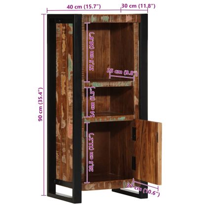 Шкаф за баня 40x30x90 cm Масивна дървесина Възстановена