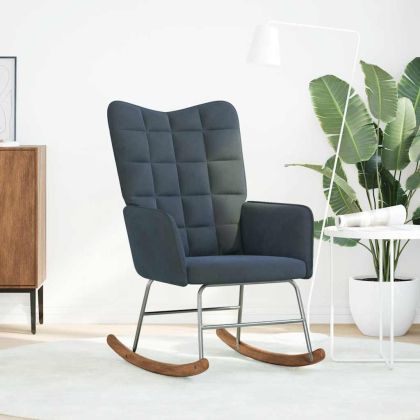 Люлеещ стол, тъмносив, кадифе