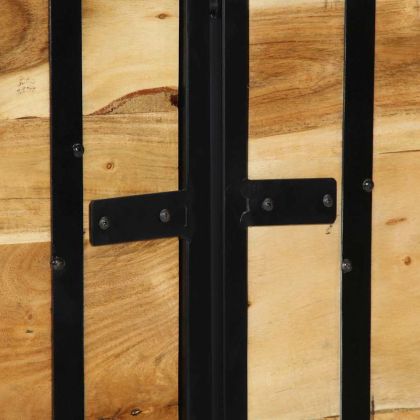 табла за глава 140 cm масивна дървесина акация и желязо