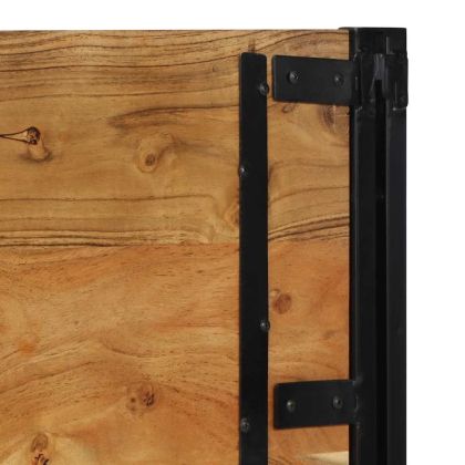 табла за глава 100 cm масивна дървесина акация и желязо