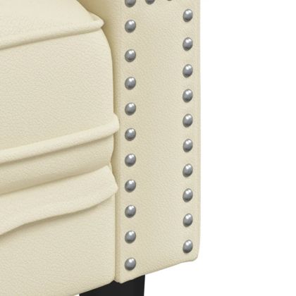 Комплект диван от 3 части Chesterfield Cream Faux Leather