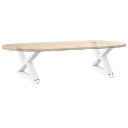 Крака за масичка за кафе, 2 бр., бели, 60 x (30-31,3) см, стомана