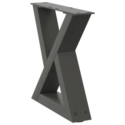 Крака за масичка за кафе, 2 бр., антрацит, 40x(30-31,3) см, стомана