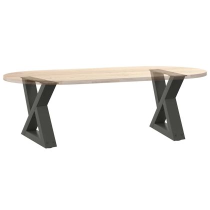 Крака за масичка за кафе, 2 бр., антрацит, 40x(30-31,3) см, стомана
