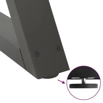 Крака за масичка за кафе, 2 бр., антрацит, 70x(30-31,3) см, стомана