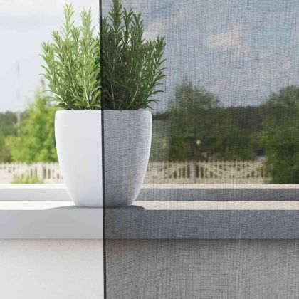Пердета от воал с втулки, 2 бр, черно, 140x300 см