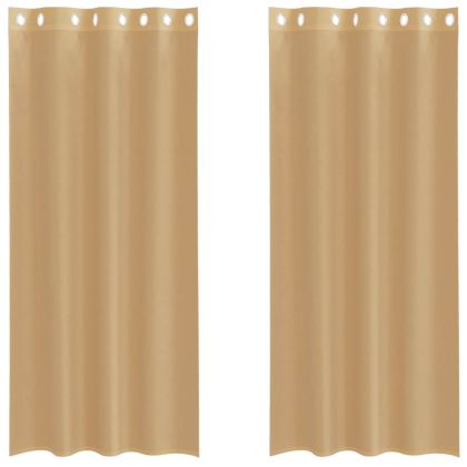 Пердета от воал с втулки, 2 бр, пясъчно