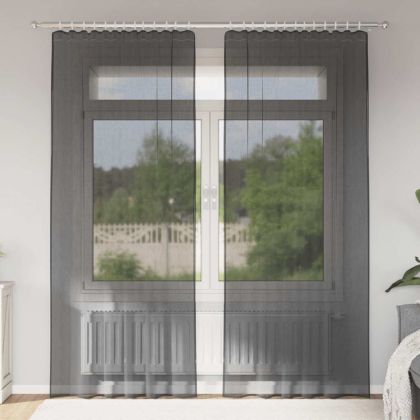 Пердета от воал с горна част, 2 бр, черно