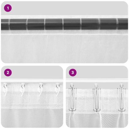 Пердета от воал с горна част, 2 бр, черно