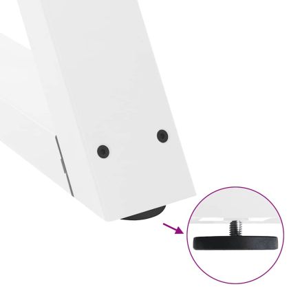 Крака за масичка за кафе, 2 бр., бели, 30 x (30-31,3) см, стомана