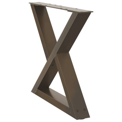 Крака за масичка за кафе, 2 бр., естествена стомана, 50 x (42-43,3) см, стомана