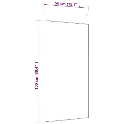 Огледало за врата, черно, 50x100 см, стъкло и алуминий
