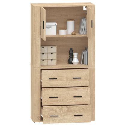 Висок шкаф, сонома дъб, инженерно дърво