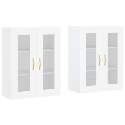 Стенни шкафове, 2 бр, бели, инженерно дърво