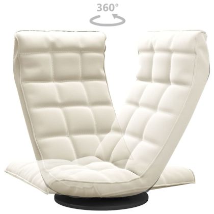 Въртящ се подов стол, кремав, кадифе