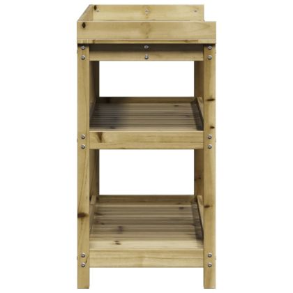 Маса за разсаждане с рафтове, 108x45x86,5 см, импрегниран бор