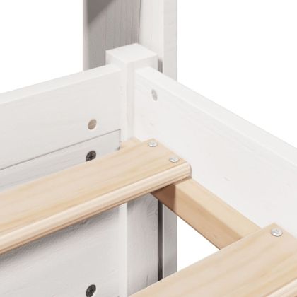 Рамка за легло с табла без матрак, бяла, 160x200 см