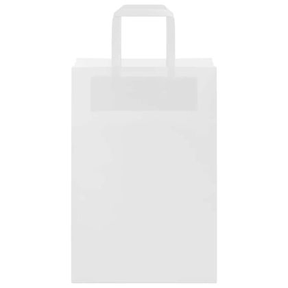 Хартиени торбички 250 бр с дръжки бели 21x11x31 см