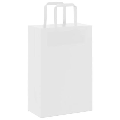 Хартиени торбички 250 бр с дръжки бели 21x11x31 см