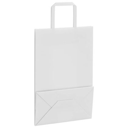 Хартиени торбички 250 бр с дръжки бели 21x11x31 см