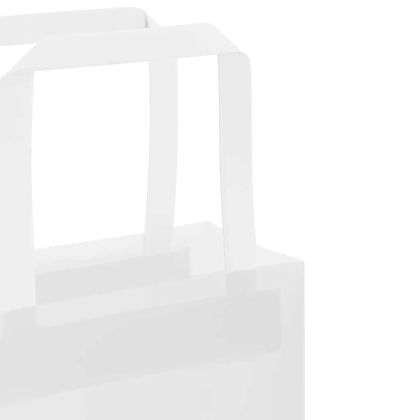 Хартиени торбички 250 бр с дръжки бели 21x11x31 см