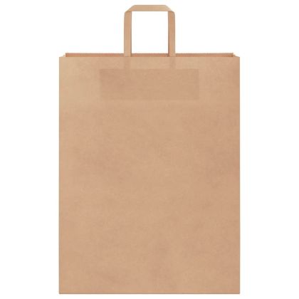 Хартиени торбички 50 бр с дръжки кафяви 32x12x42 см