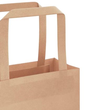 Хартиени торбички 50 бр с дръжки кафяви 32x12x42 см
