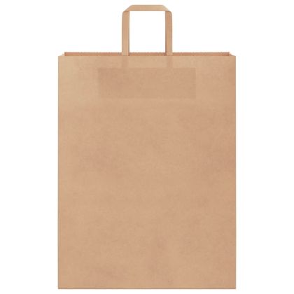 Хартиени торбички 250 бр с дръжки кафяви 32x12x42 см