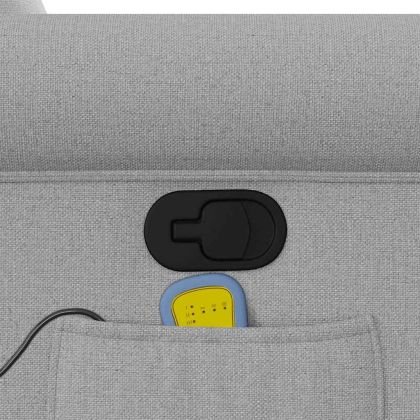 Изправящ масажен реклайнер стол, облачно сив, текстил