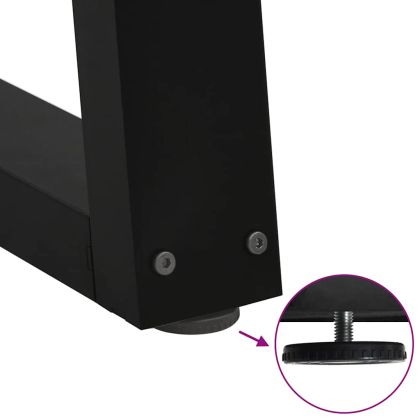 Крака за масичка за кафе, V-образни, 2 бр., черни, 28 x (42-43,3) см, стомана